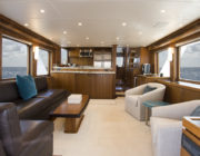 80 offshore pilothouse living area