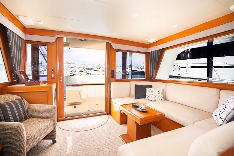 54032 Offshore Pilothouse Salon looking aft